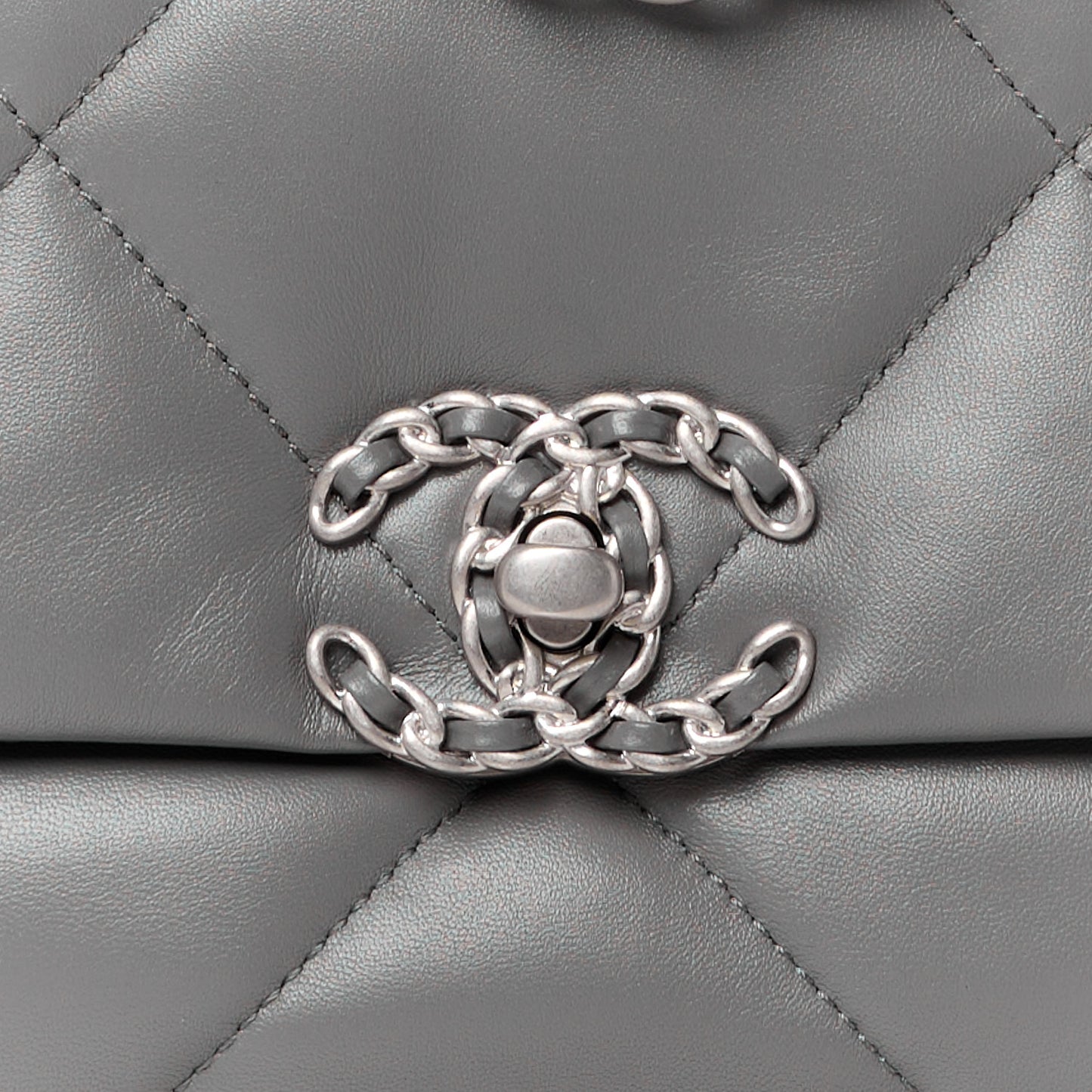 Lambskin Quilted Medium Chanel 19 Flap Dark Grey