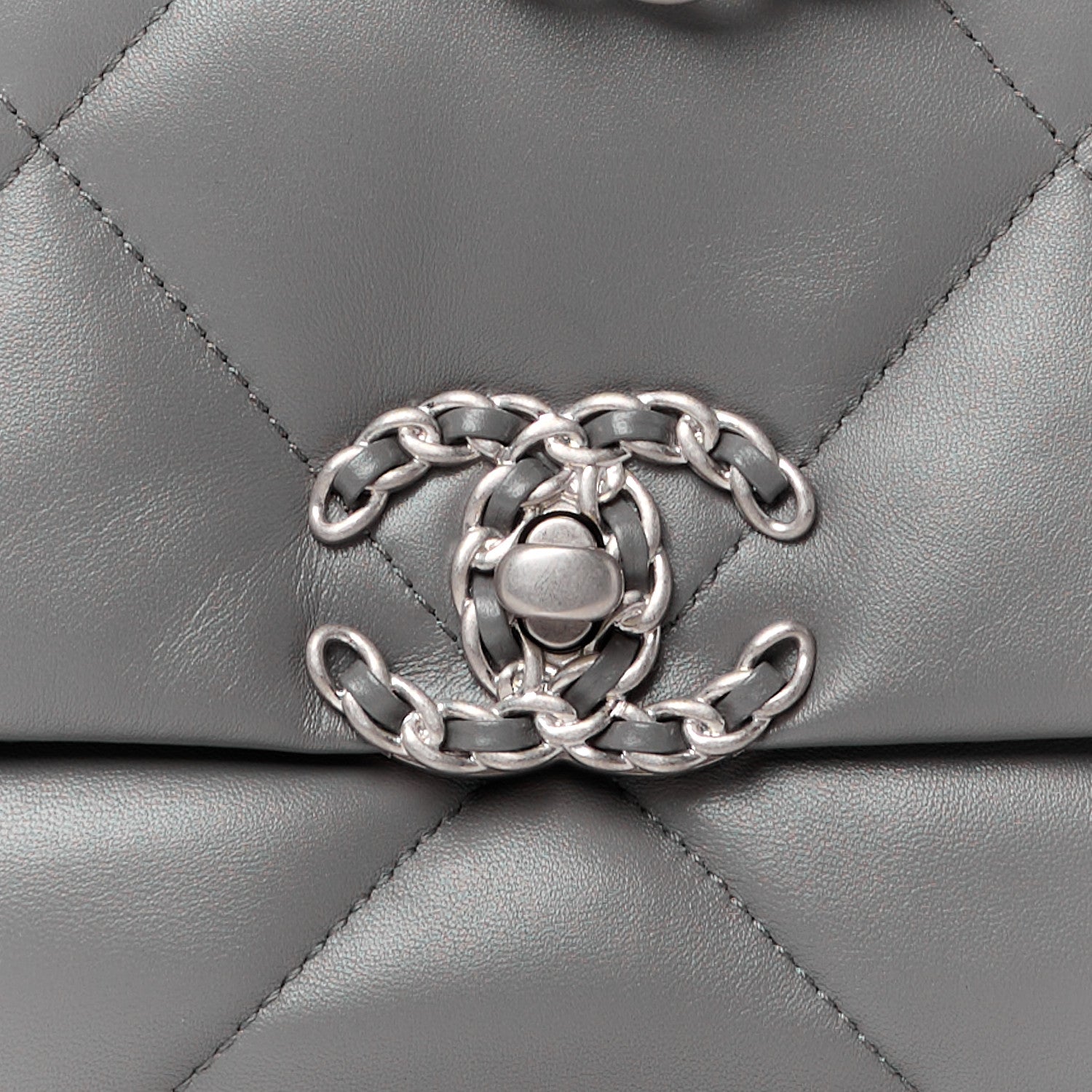 Chanel Lambskin Quilted Medium Chanel 19 Flap Dark Grey 8 of 10
