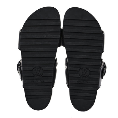 Louis Vuitton Calfskin New Wave Bom Dia Mule Sandals 35 Black 5 of 7