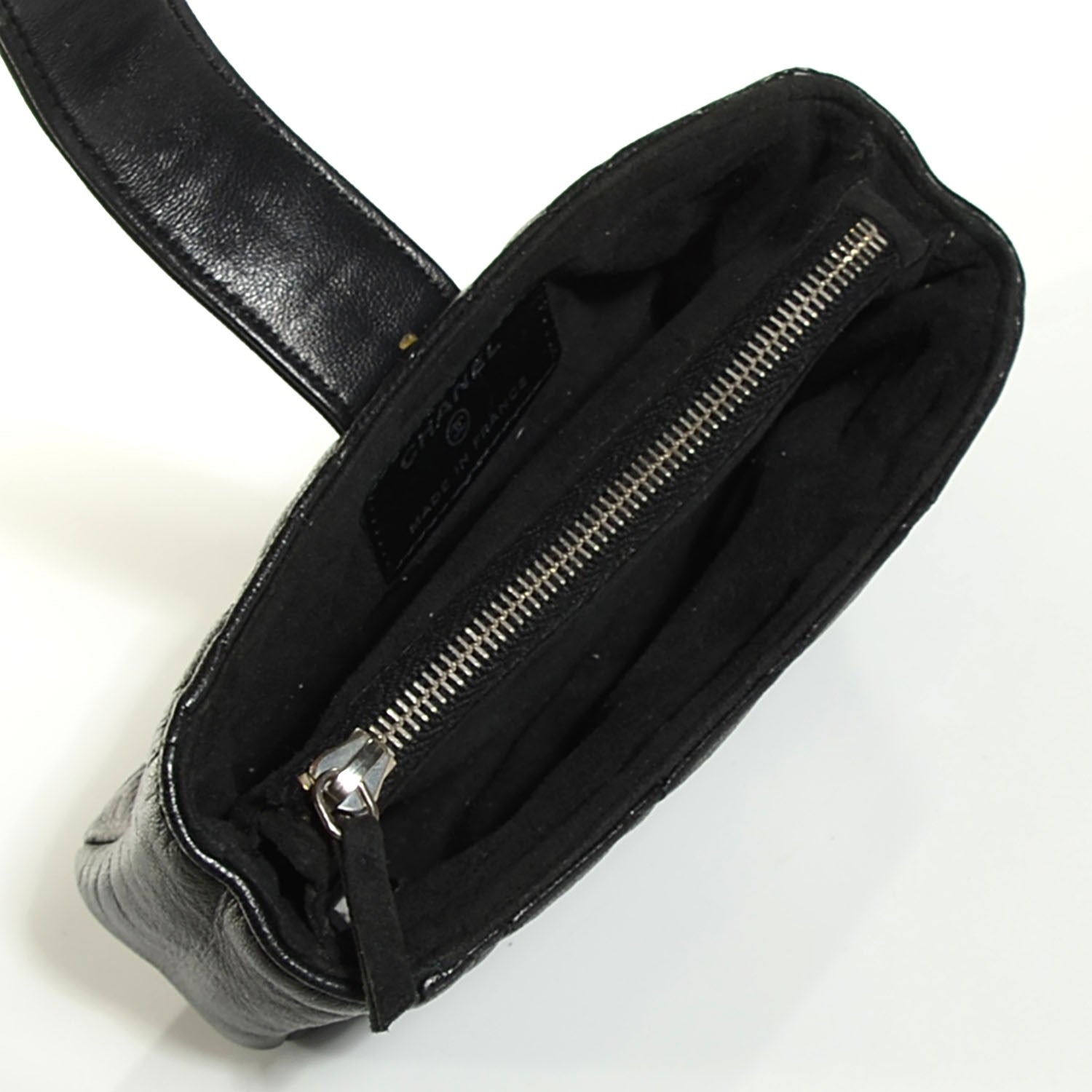 Chanel Lambskin Quilted Mini Phone Holder Clutch Black 5 of 7