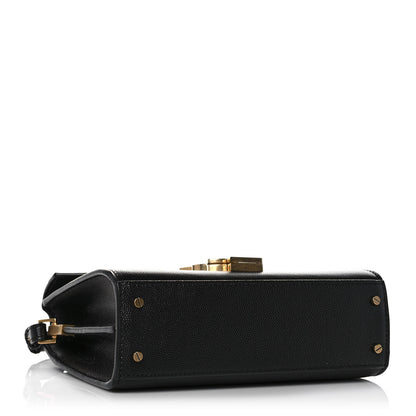 Saint Laurent Grain de Poudre Mini Classic Monogram Cassandra Top Handle Black 4 of 12
