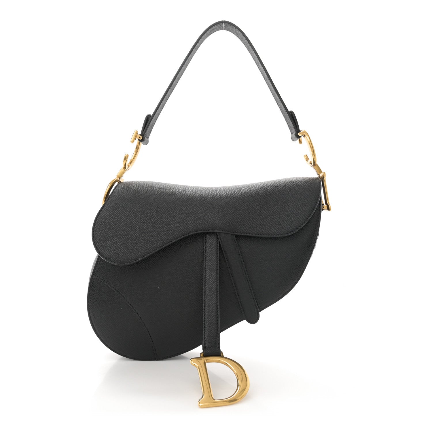 Christian Dior Grained Calfskin Saddle Bag Black 1 of 11