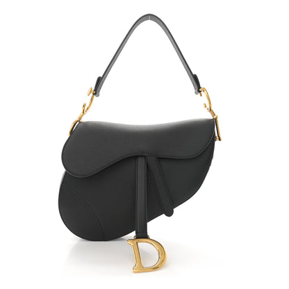 Christian Dior Grained Calfskin Saddle Bag Black 1 of 11