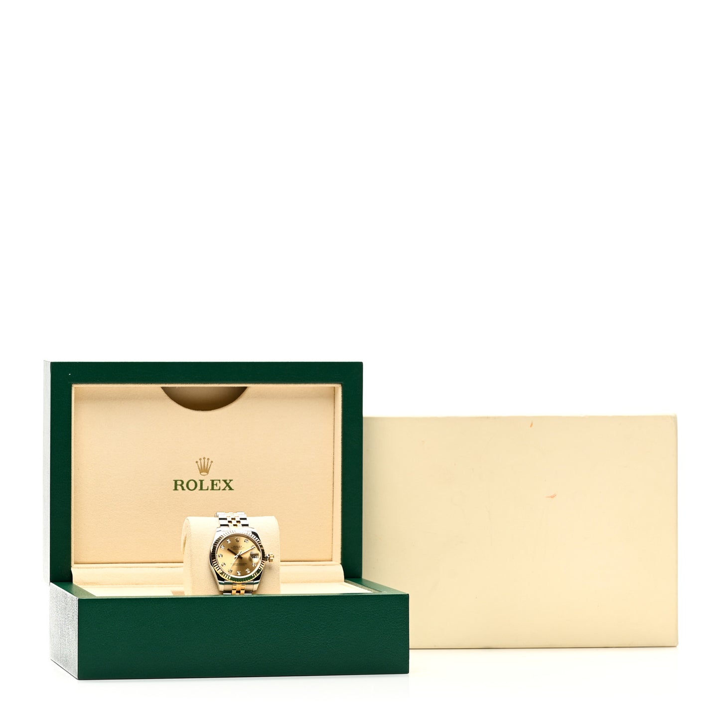 Stainless Steel 18K Yellow Gold Diamond 31mm Oyster Perpetual Datejust Watch Champagne 178273