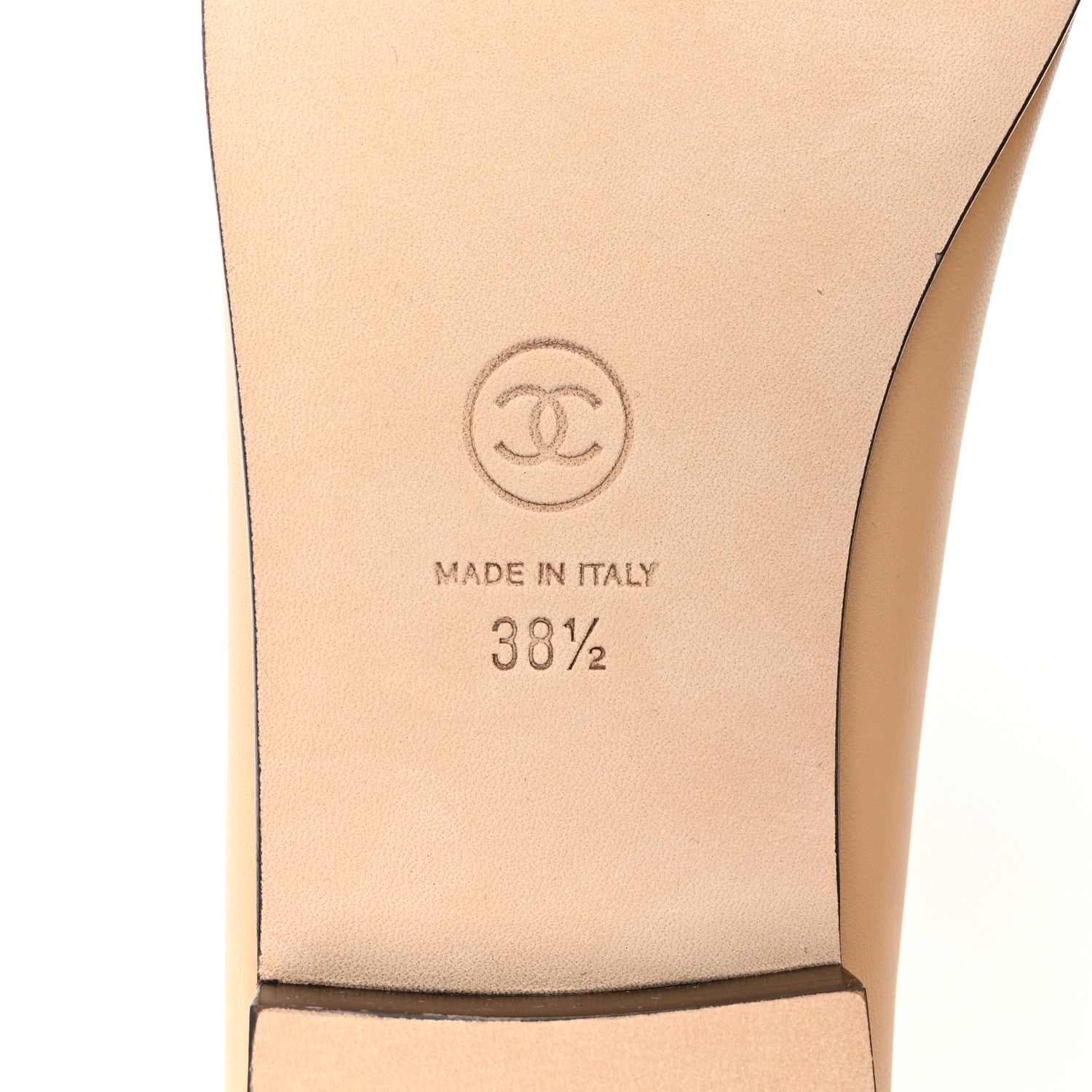 Chanel Lambskin Cap Toe Ballerina Flats 38.5 Beige Black 6 of 9