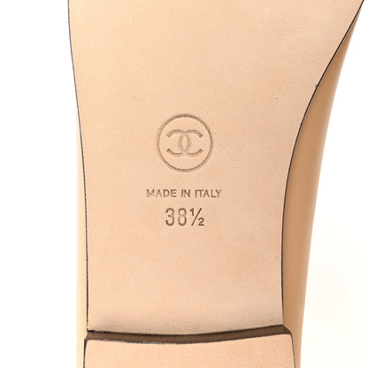 Chanel Lambskin Cap Toe Ballerina Flats 38.5 Beige Black 6 of 9