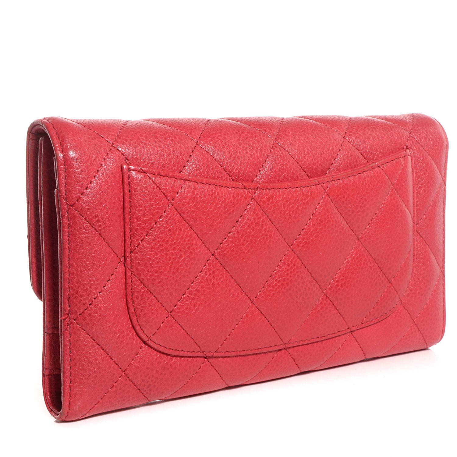 Chanel Caviar Quilted Long Flap Wallet Fuchsia 3 of 8
