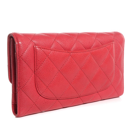 Chanel Caviar Quilted Long Flap Wallet Fuchsia 3 of 8