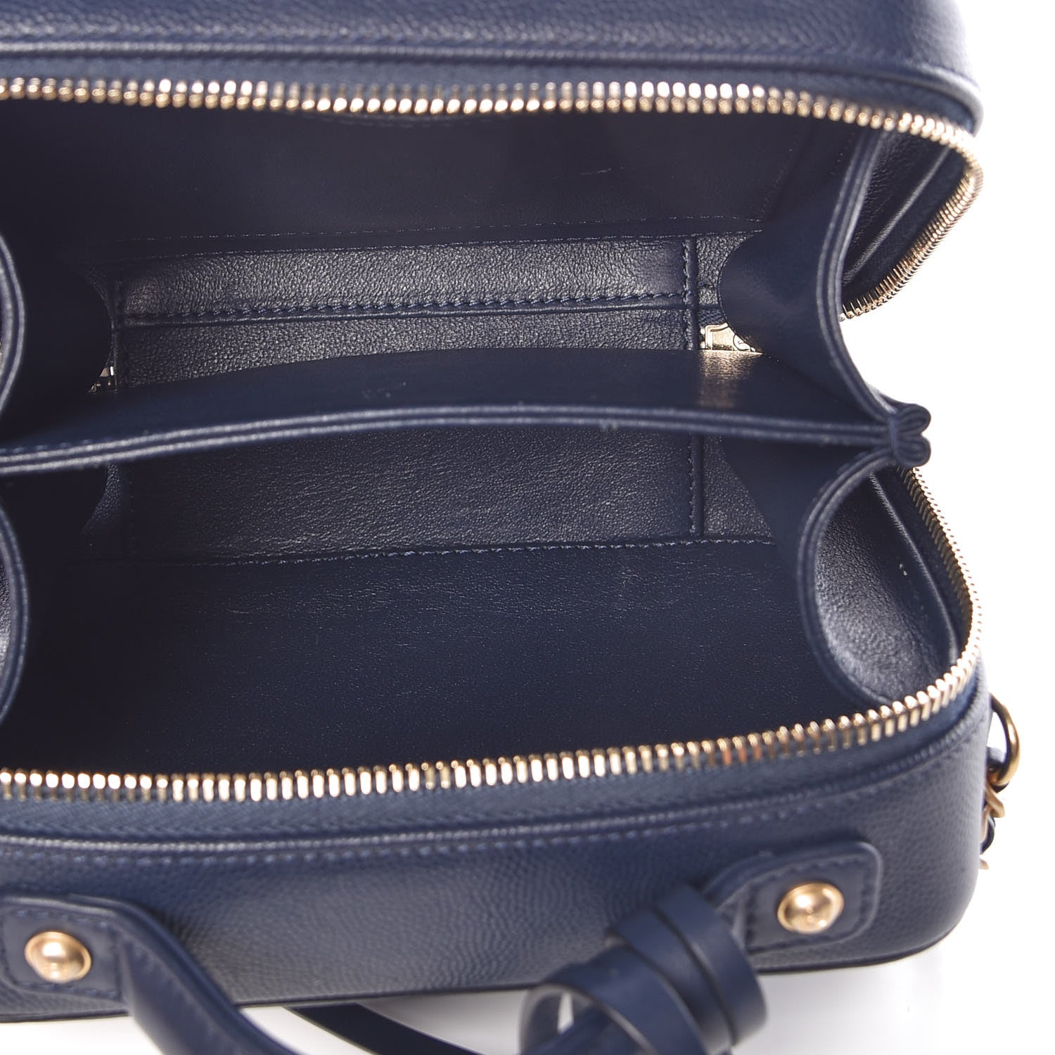 Chanel Caviar Quilted Small CC Filigree Vanity Case Navy 5 of 9