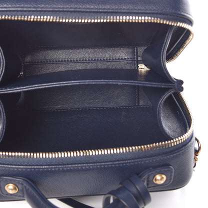 Chanel Caviar Quilted Small CC Filigree Vanity Case Navy 5 of 9