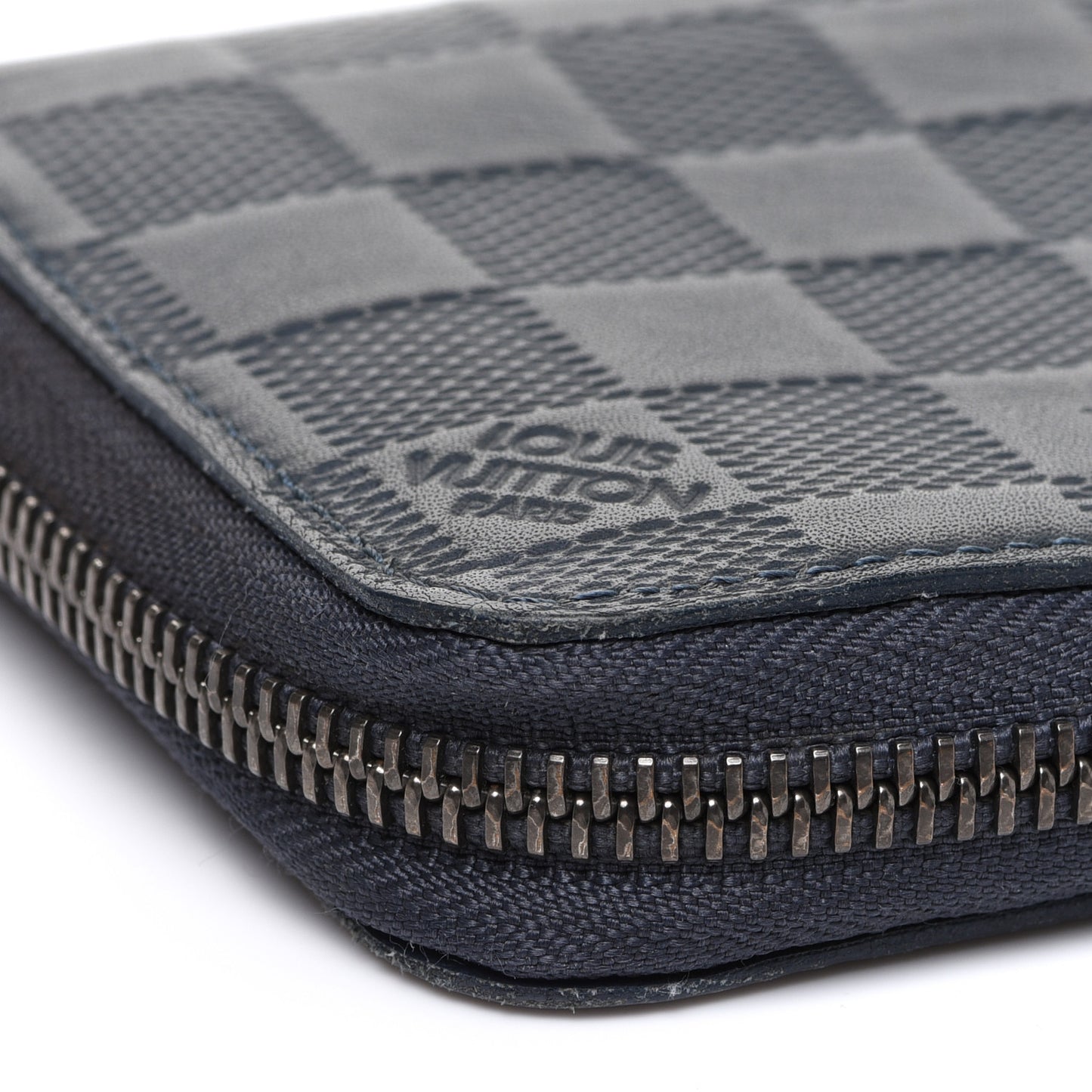 Damier Infini Zippy Vertical Wallet Midnight Blue