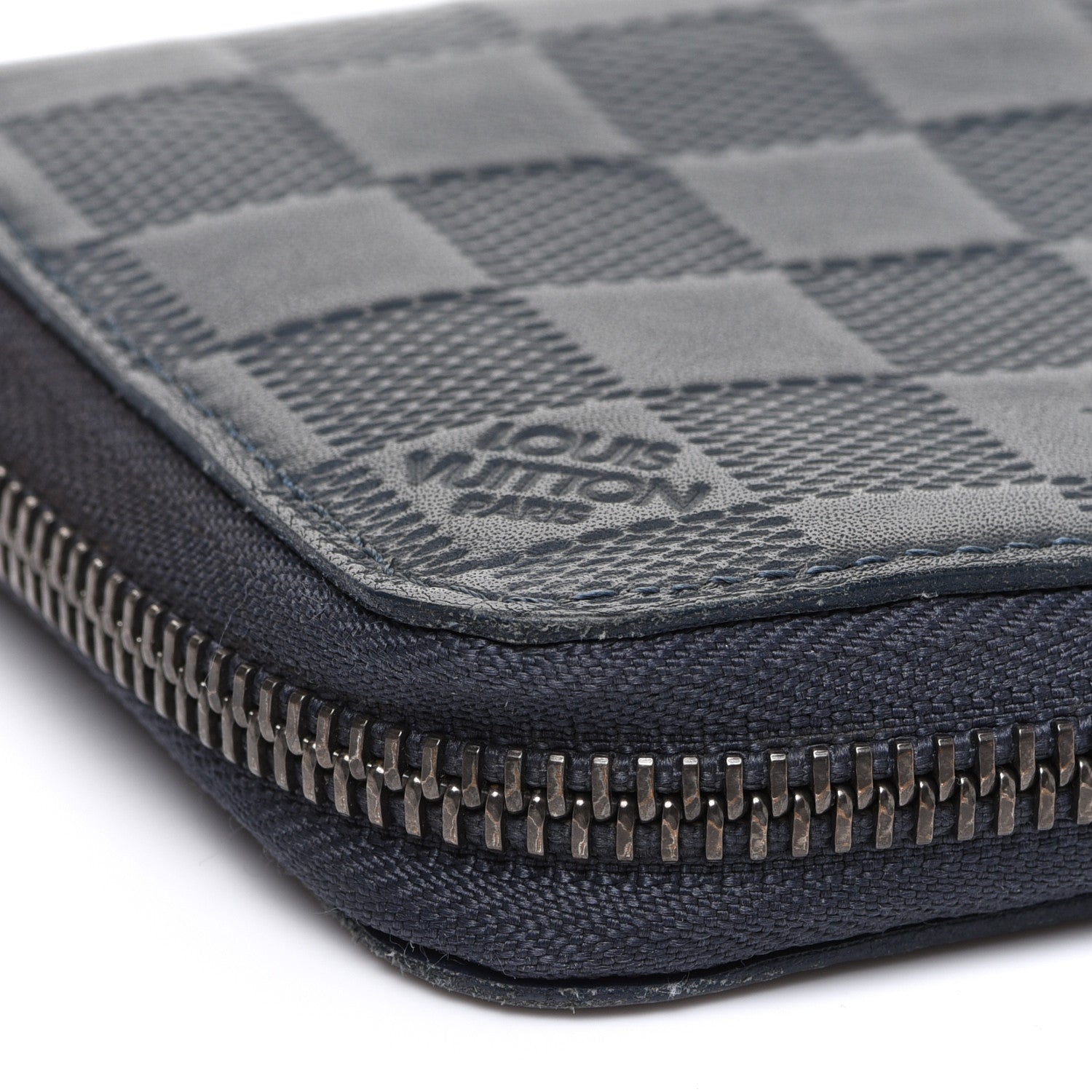 Louis Vuitton Damier Infini Zippy Vertical Wallet Midnight Blue 9 of 10