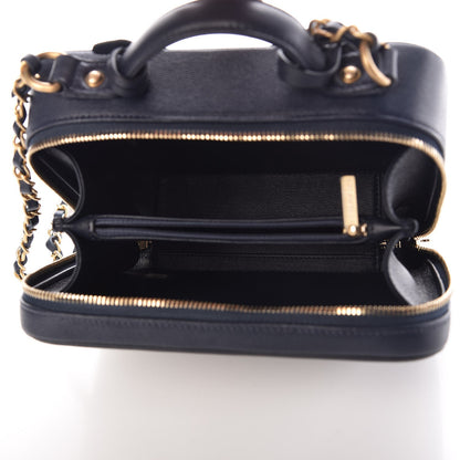 Chanel Caviar Quilted Medium CC Filigree Vanity Case Navy 5 of 8