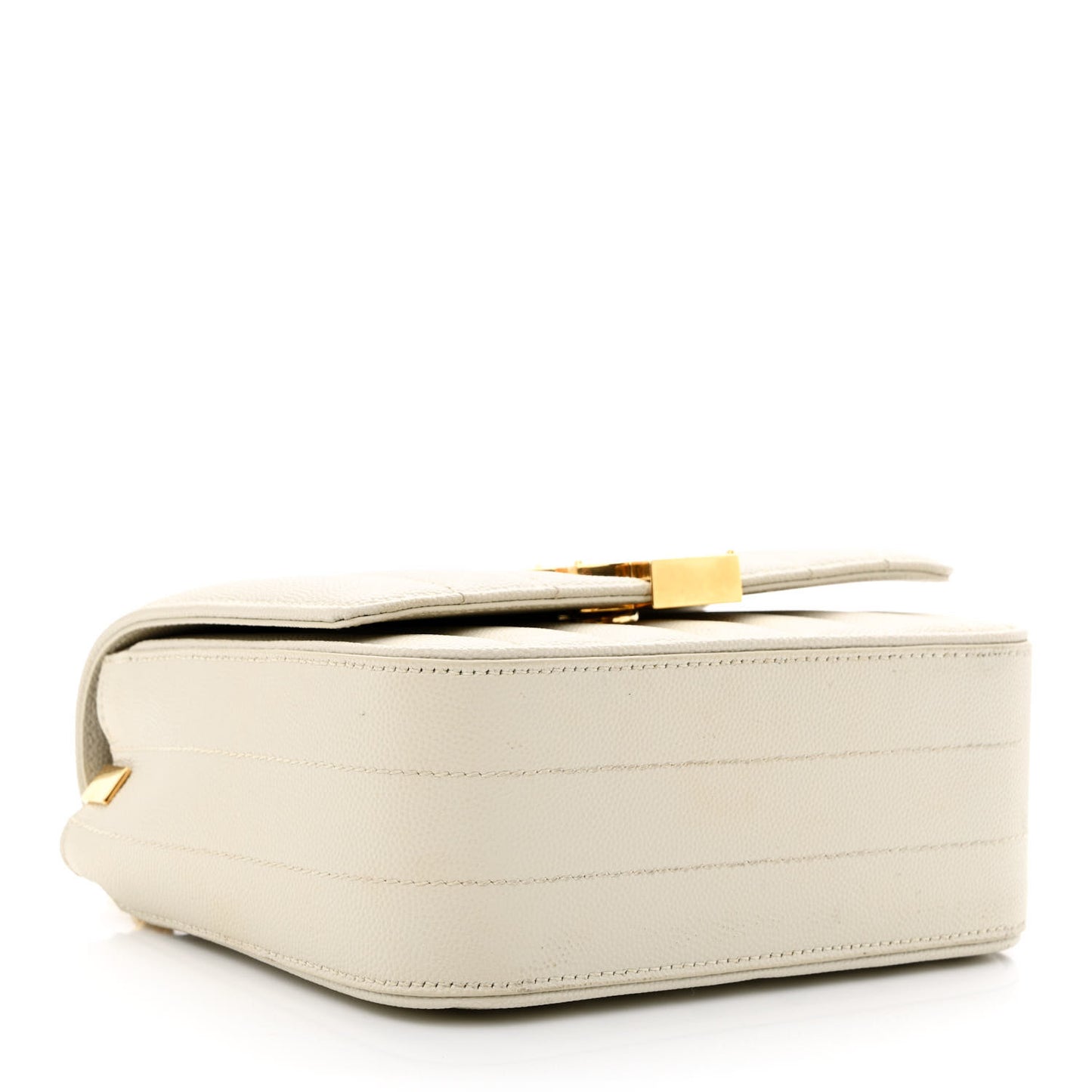 Grain De Poudre Matelasse Monogram Small Vicky Chain Bag White
