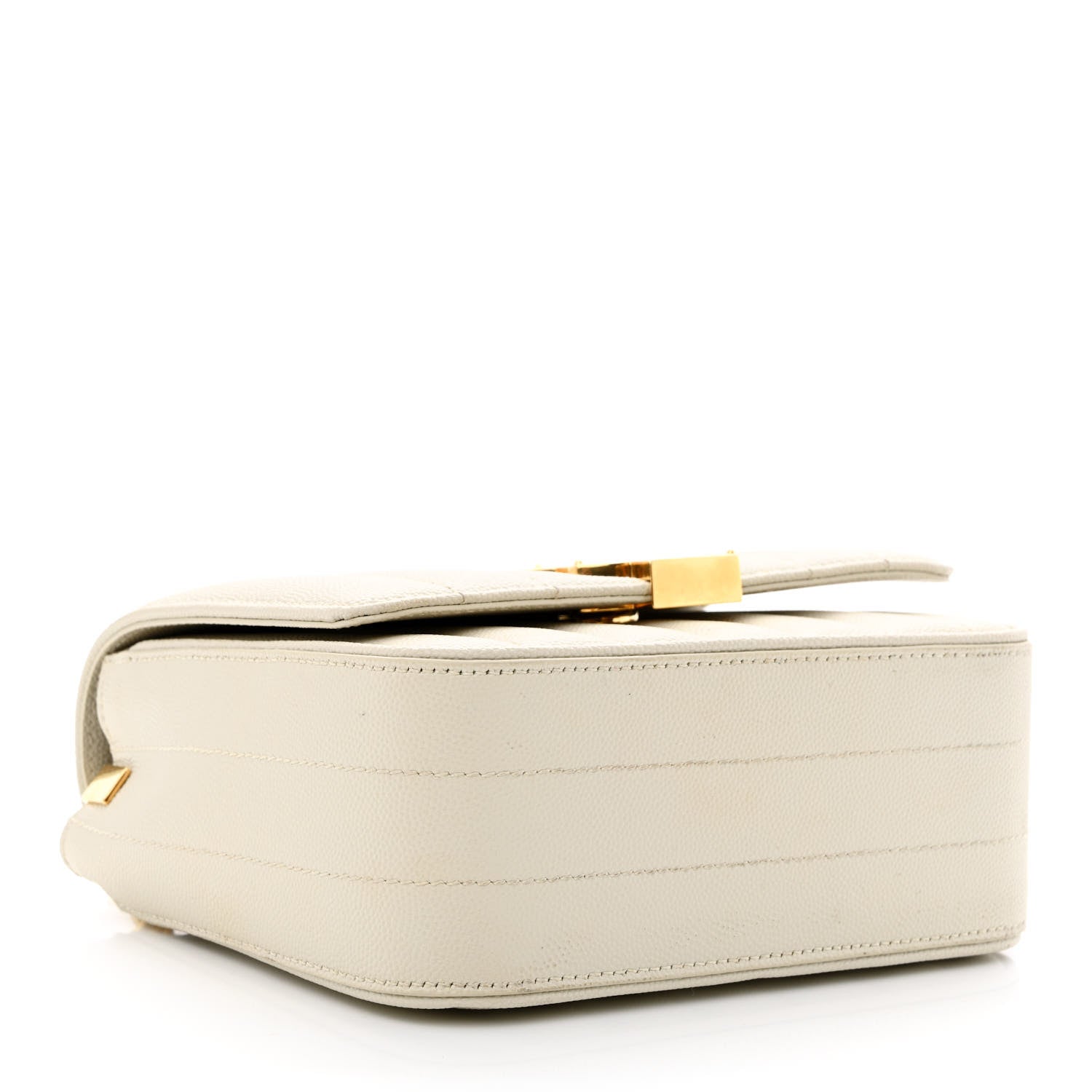 Saint Laurent Grain De Poudre Matelasse Monogram Small Vicky Chain Bag White 4 of 12