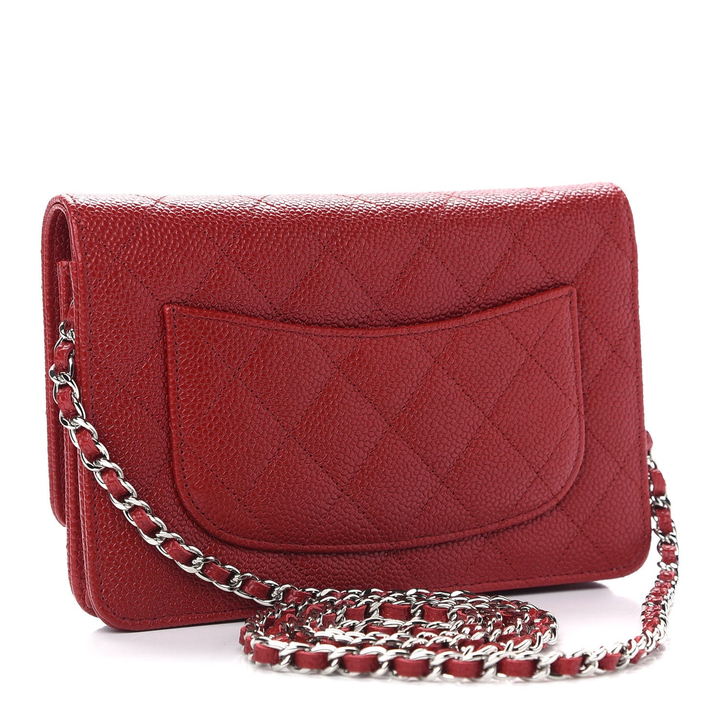 Caviar Quilted Wallet On Chain WOC Red