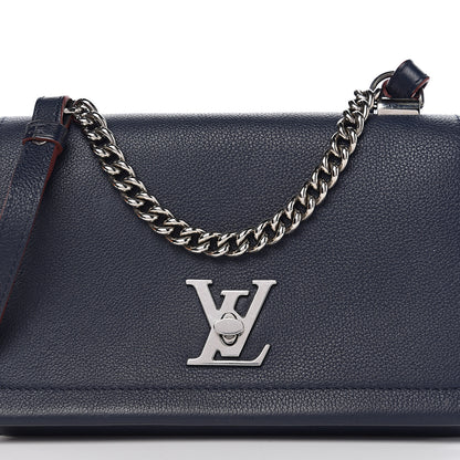 Louis Vuitton Calfskin Lockme II Chain Bag BB Marine Rouge 9 of 10