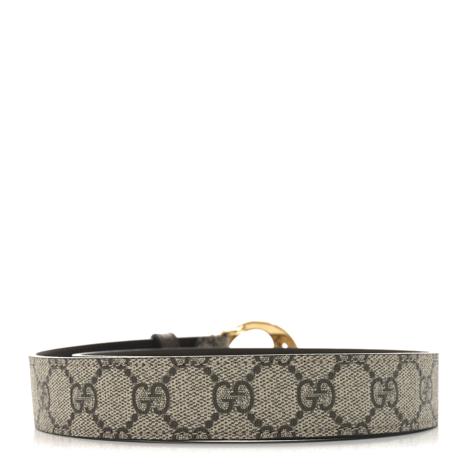 Gucci GG Supreme Monogram Textured Dollar Calfskin Blondie 30mm Belt 75 30 Beige Ebony New Acero 2 of 5