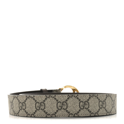 Gucci GG Supreme Monogram Textured Dollar Calfskin Blondie 30mm Belt 75 30 Beige Ebony New Acero 2 of 5