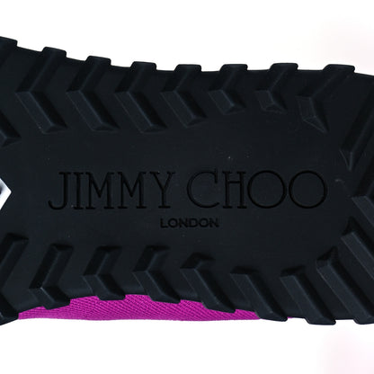 Jimmy Choo Stretch Fabric Crystal Ankle Sock Sneakers 40 Fuchsia 7 of 9
