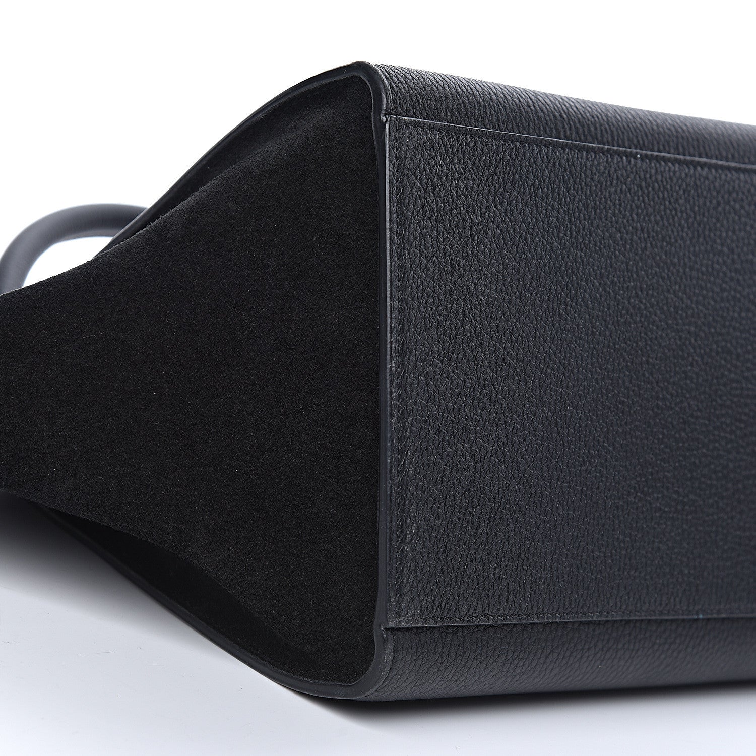 Celine Drummed Calfskin Suede Small Trapeze Black 7 of 9