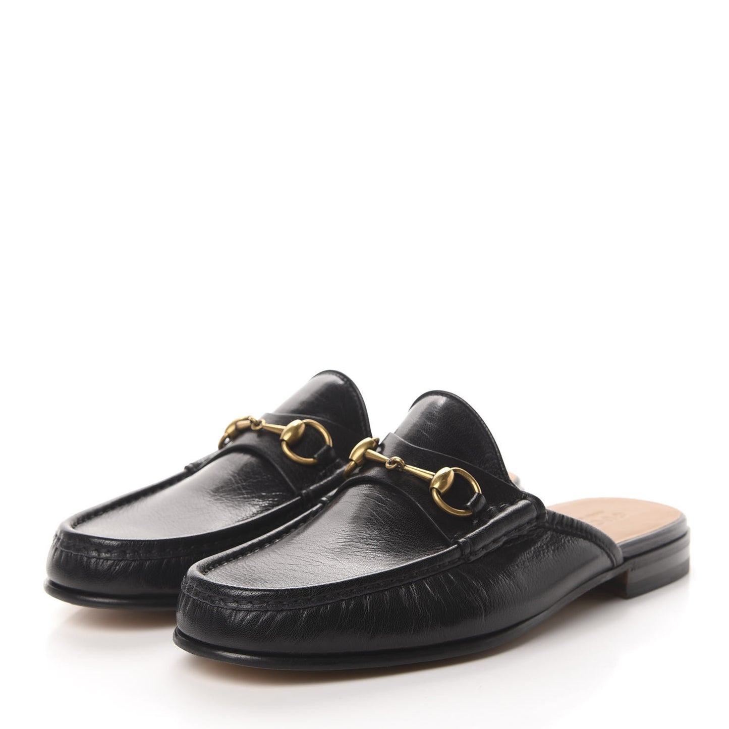 Goatskin Mens Horsebit Slippers 10 Black