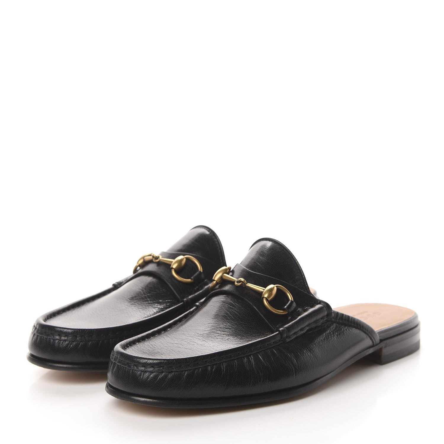 Gucci Goatskin Mens Horsebit Slippers 10 Black 3 of 9