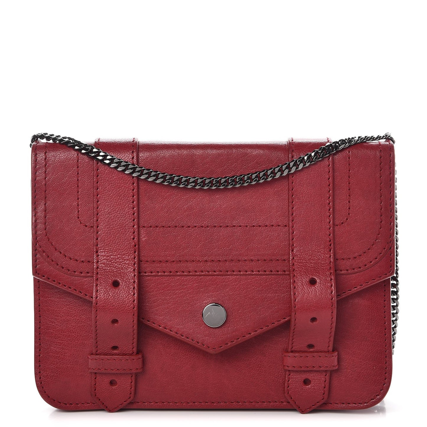 Lambskin PS1 Large Chain Wallet Red