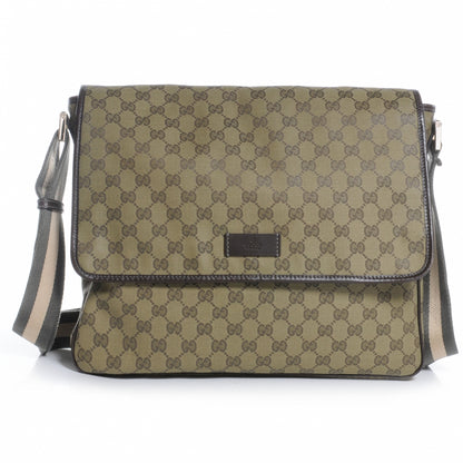 Gucci Monogram Medium Flap Messenger Bag Beige 1 of 7