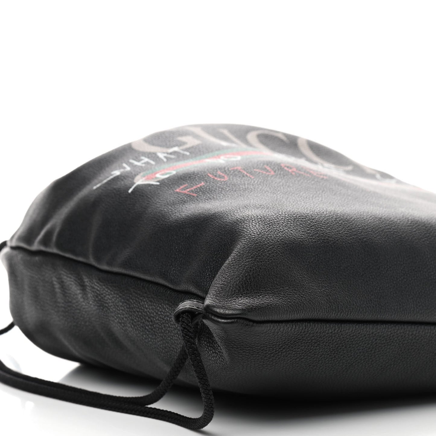 Calfskin Coco Capitan Logo Drawstring Backpack Black