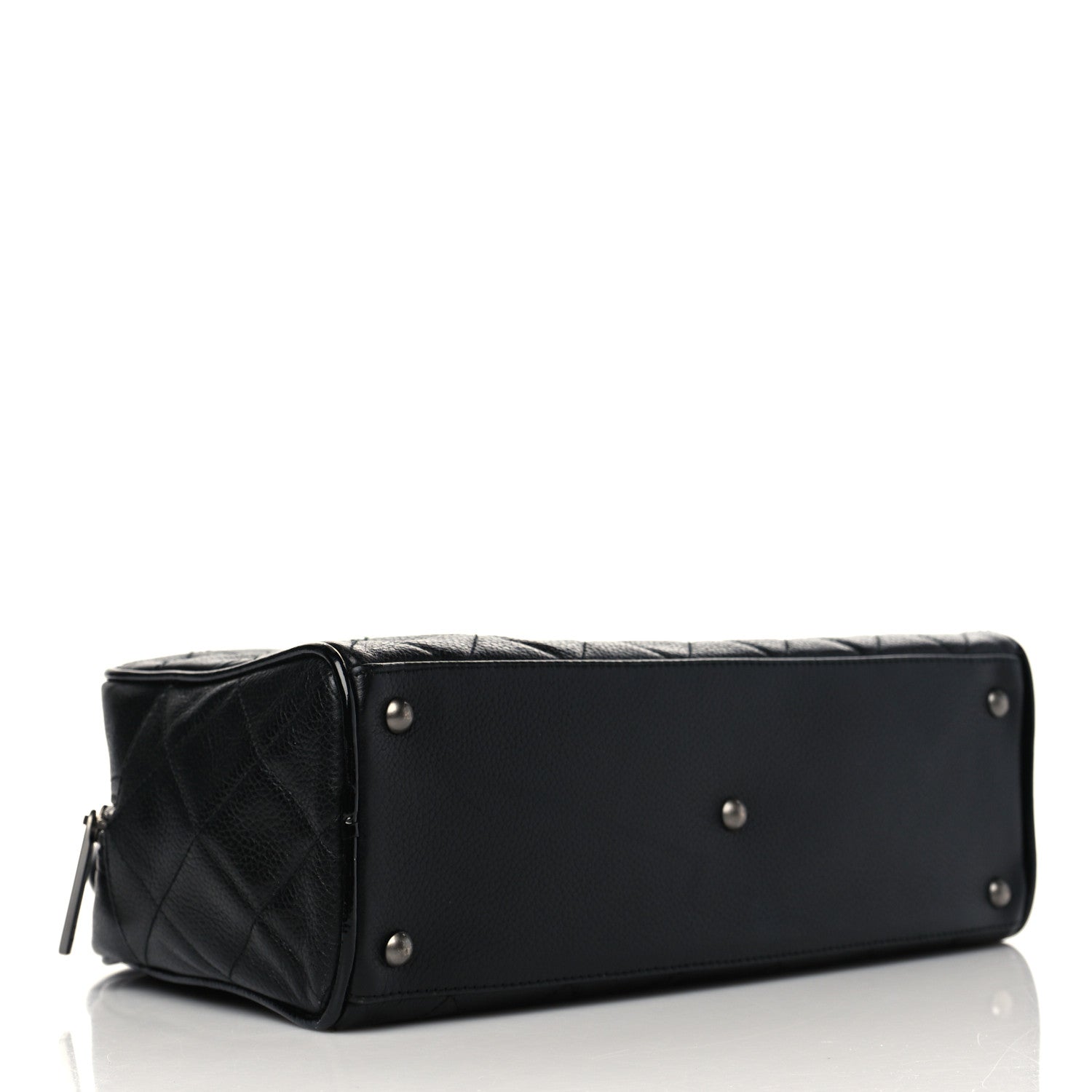 Chanel Calfskin Patent Quilted Bowler Black 4 of 10