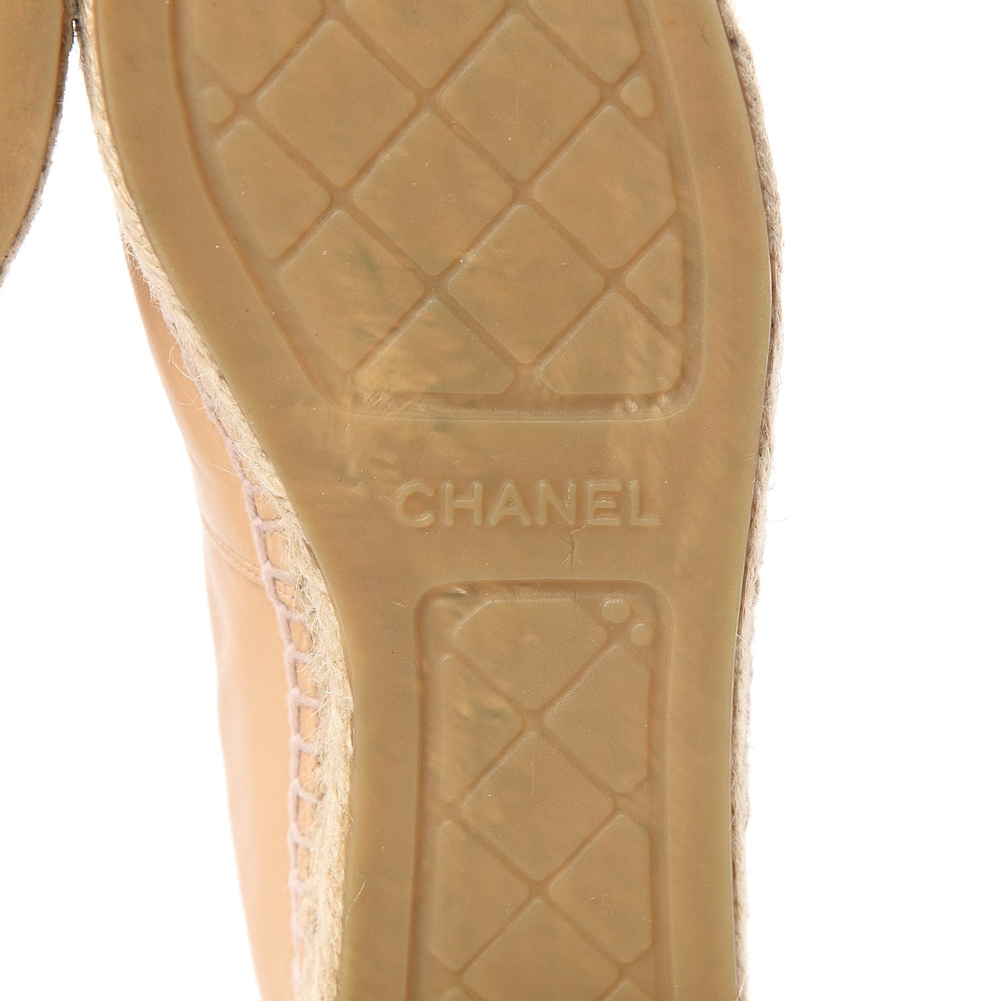 Lambskin CC Espadrilles 38 Beige Black