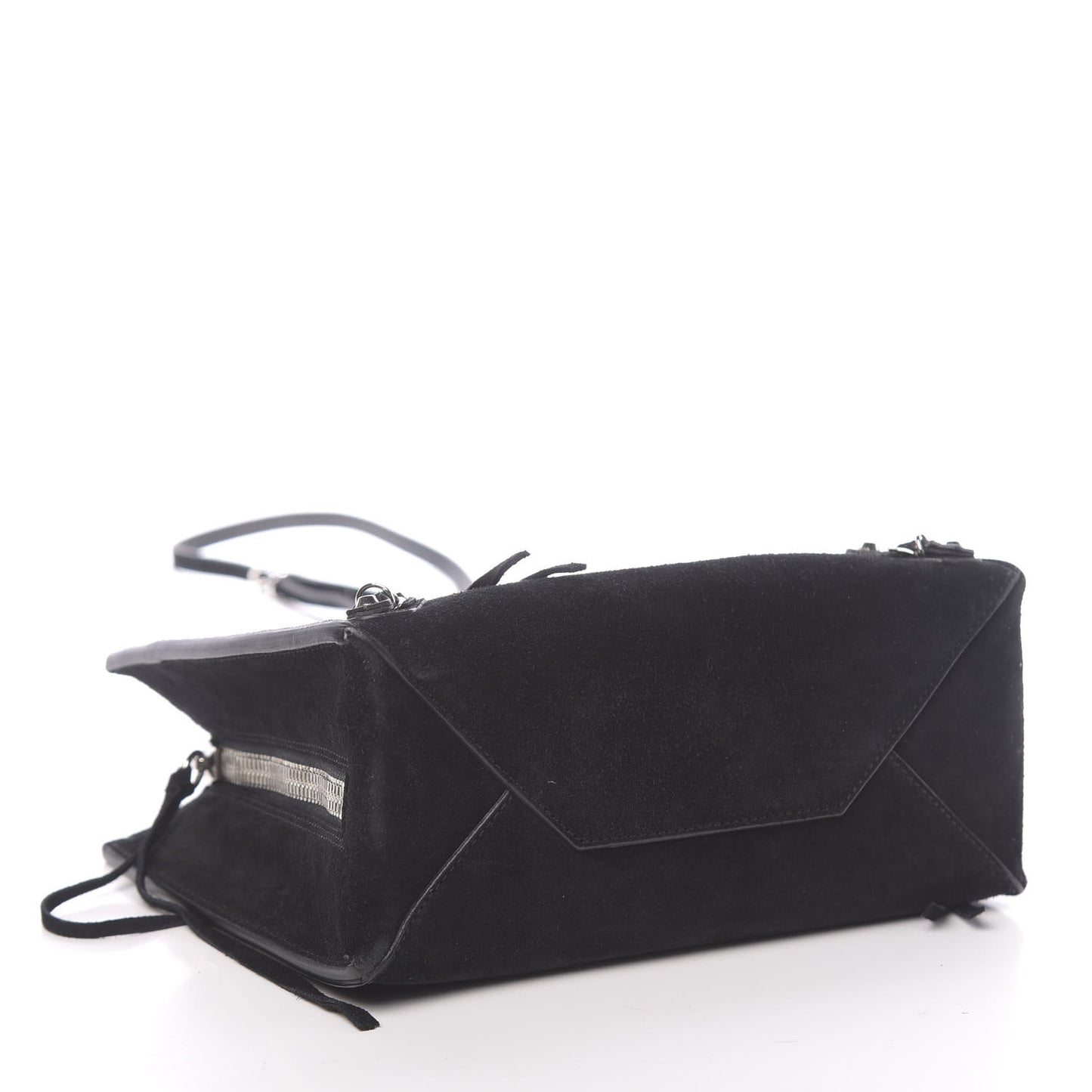 Baby Daim Suede Papier Mini A4 Zip Around Tote Black