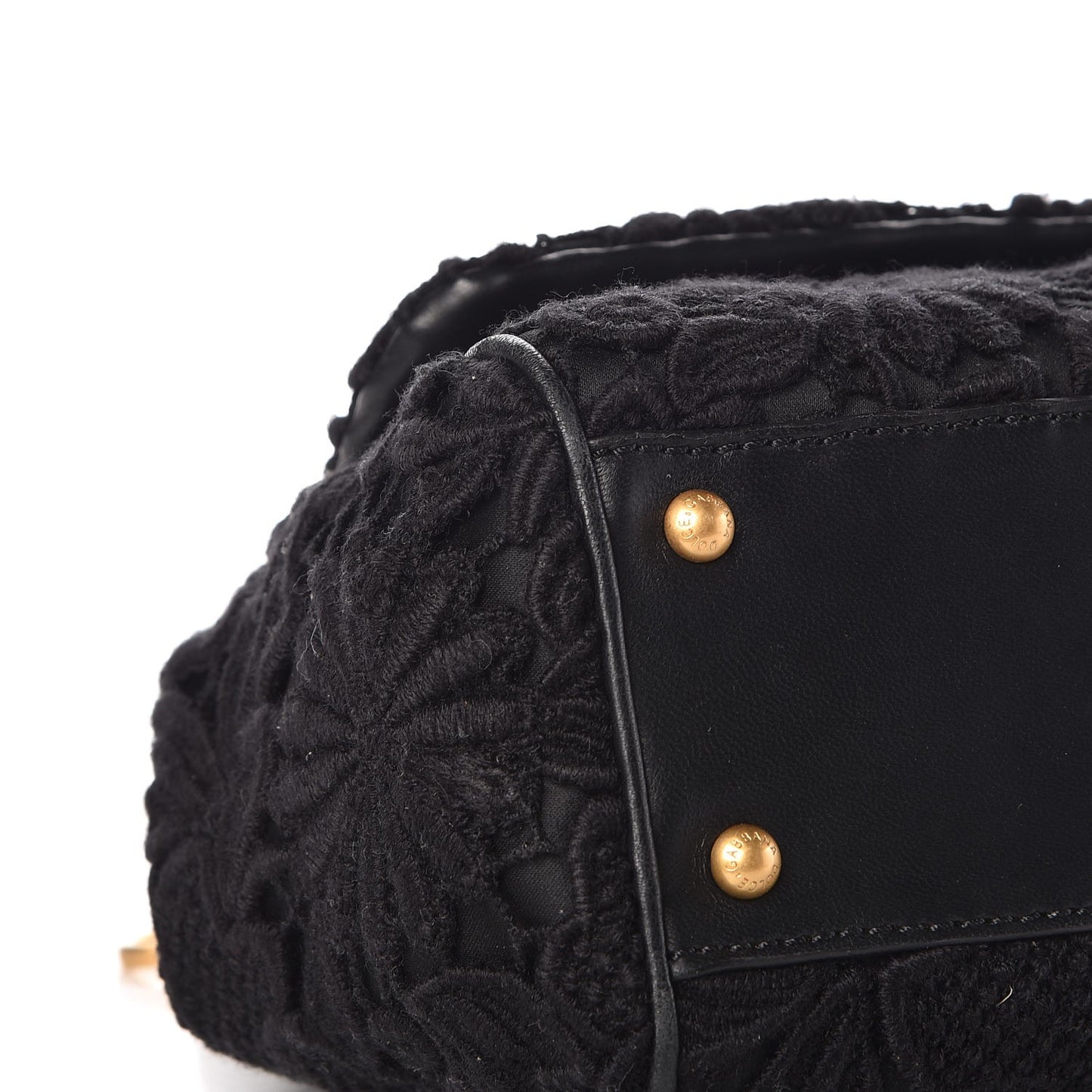 Calfskin Medium Embroidered Laser Cut Miss Sicily Satchel Black