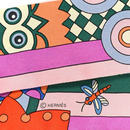 Hermes Silk Les Murmures de la Foret Twilly Vert Cyclamen Multicolor 6 of 7