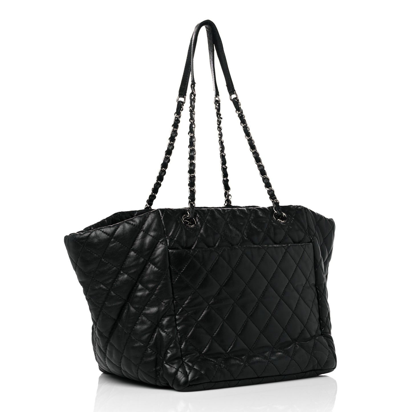 Lambskin Quilted Week End on Mars Tote Black