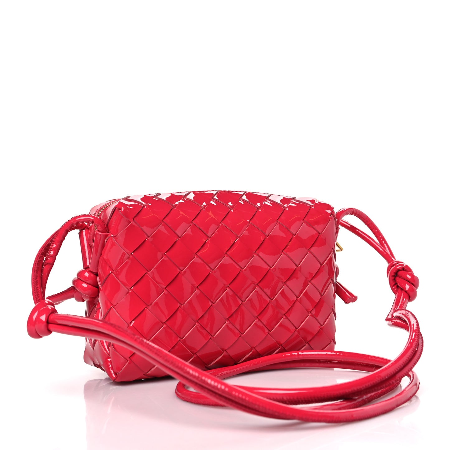 Patent Nappa Intrecciato Mini Loop Camera Bag Candy Stripe
