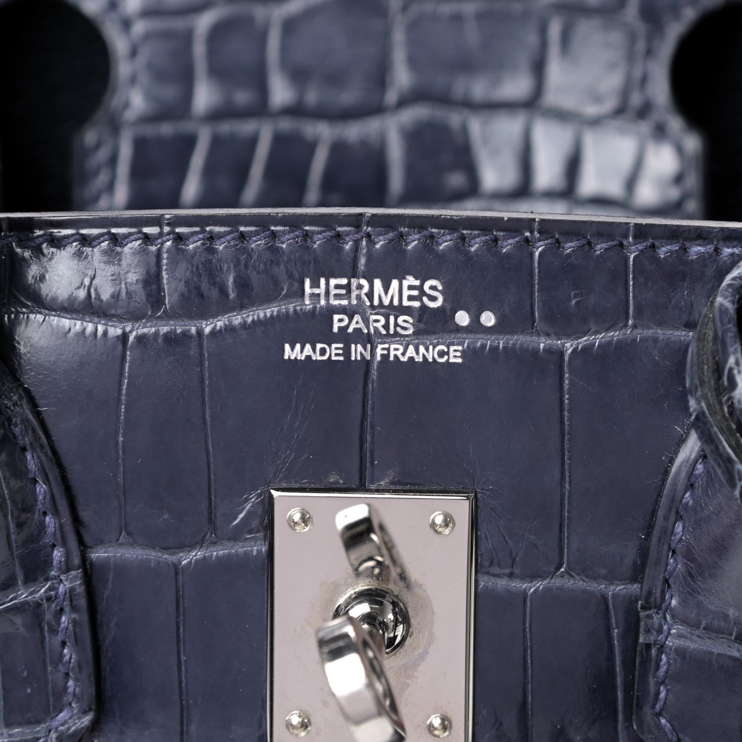 Hermes Shiny Niloticus Crocodile Birkin 25 Bleu Abysse 5 of 6