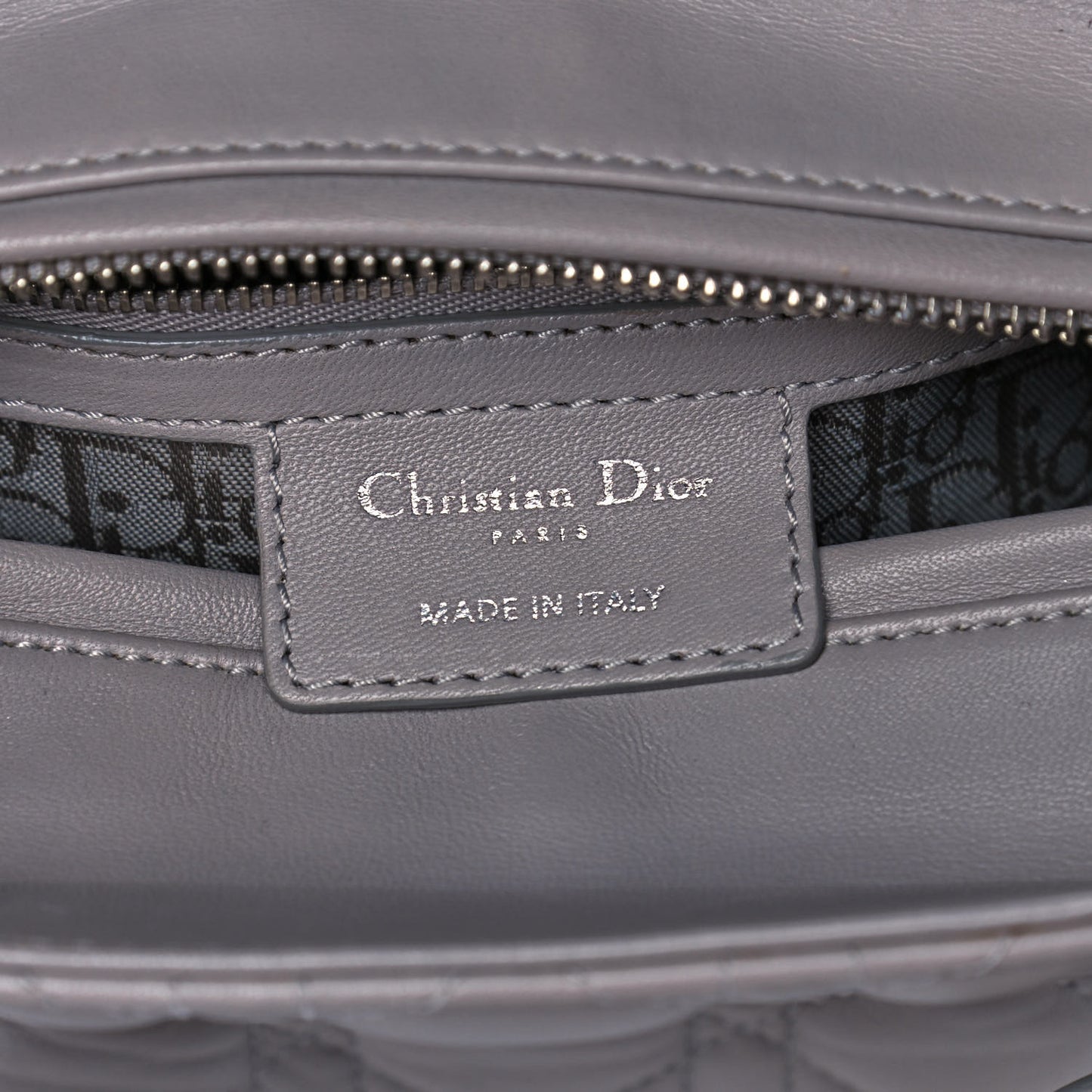 Lambskin Cannage Medium Lady Dior Grey