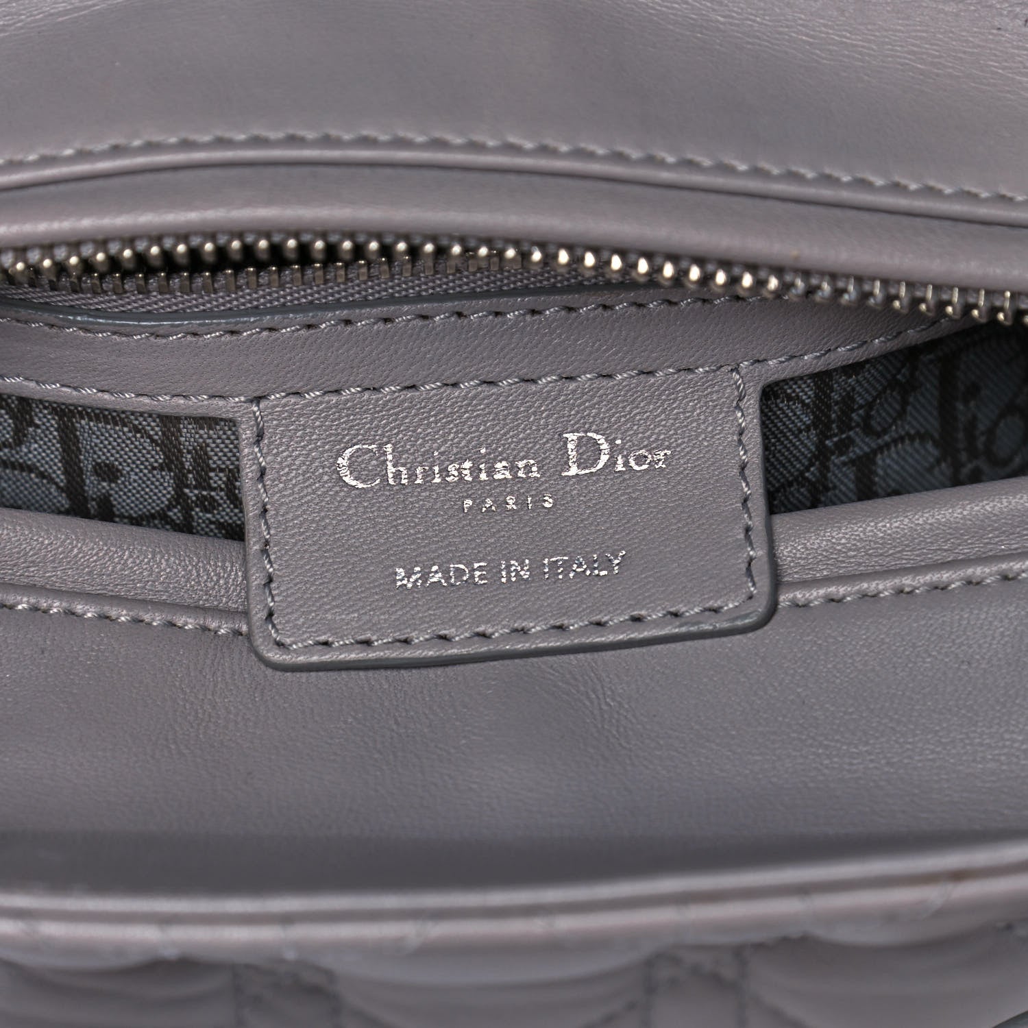 Christian Dior Lambskin Cannage Medium Lady Dior Grey 6 of 10