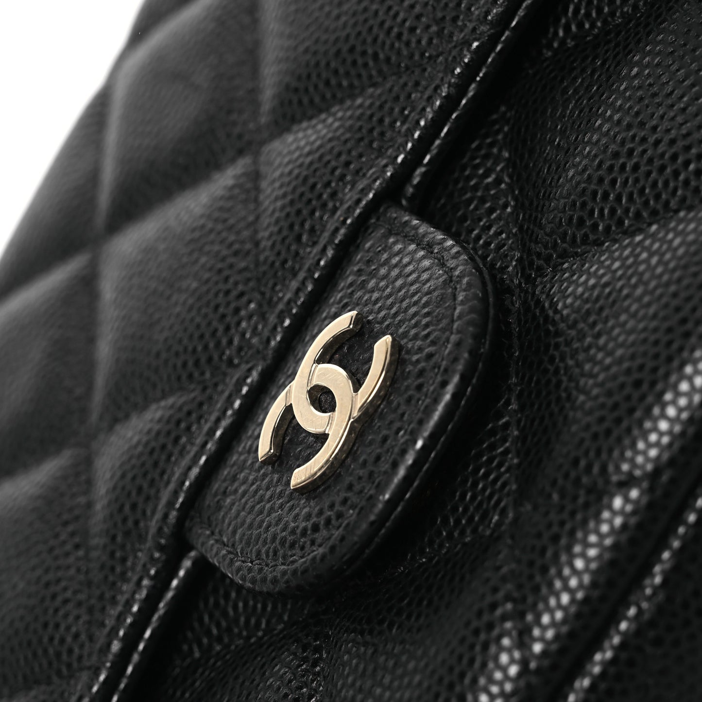 Caviar Quilted Flap Phone Holder With Chain Black