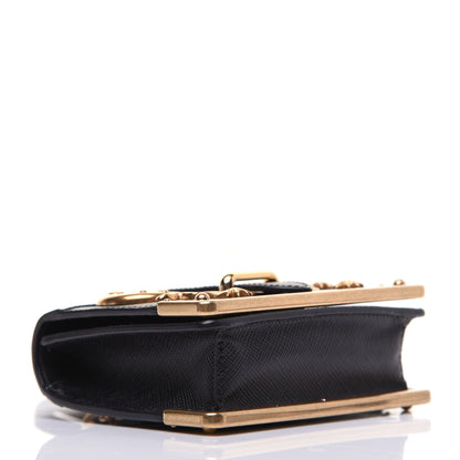 Prada Saffiano Astrology Mini Cahier Bag Black 4 of 10