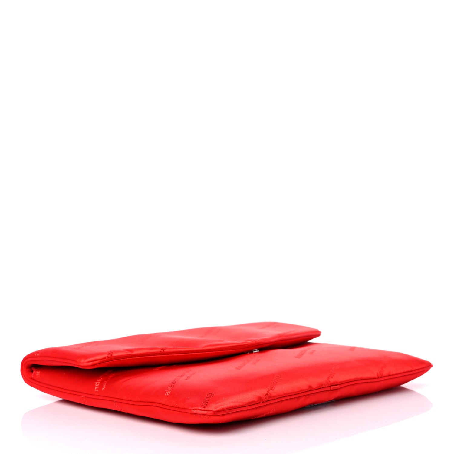 Alexander Wang Jacquard Satin Diagonal Logo Large Envelope Pouch Bright Red 4 of 11