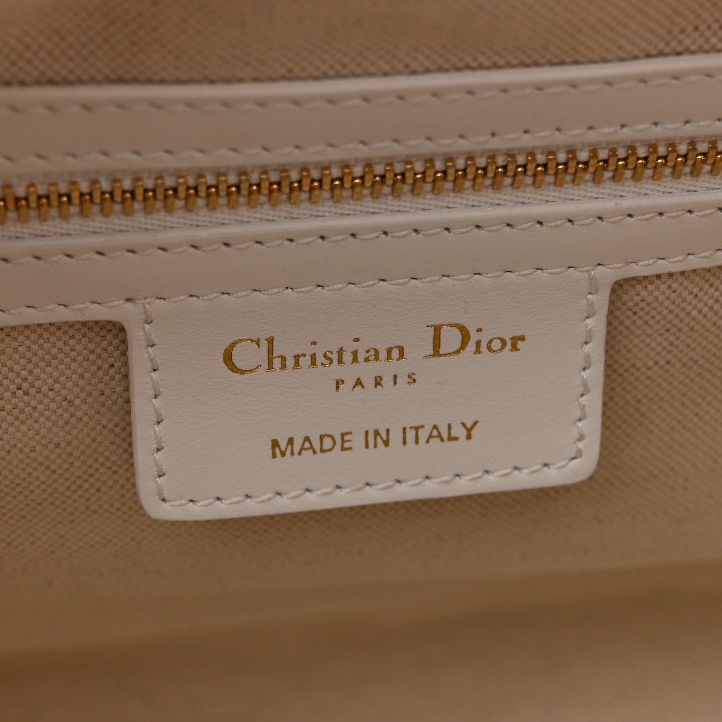 Calfskin Padded Macrocannage Medium Dior Vibe Zip Bowling Bag White Gold