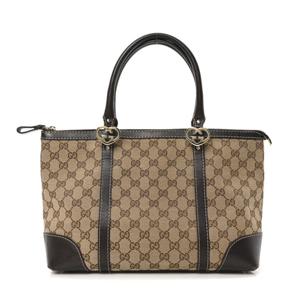 Gucci Monogram Small Lovely Heart Tote Dark Brown 1 of 10