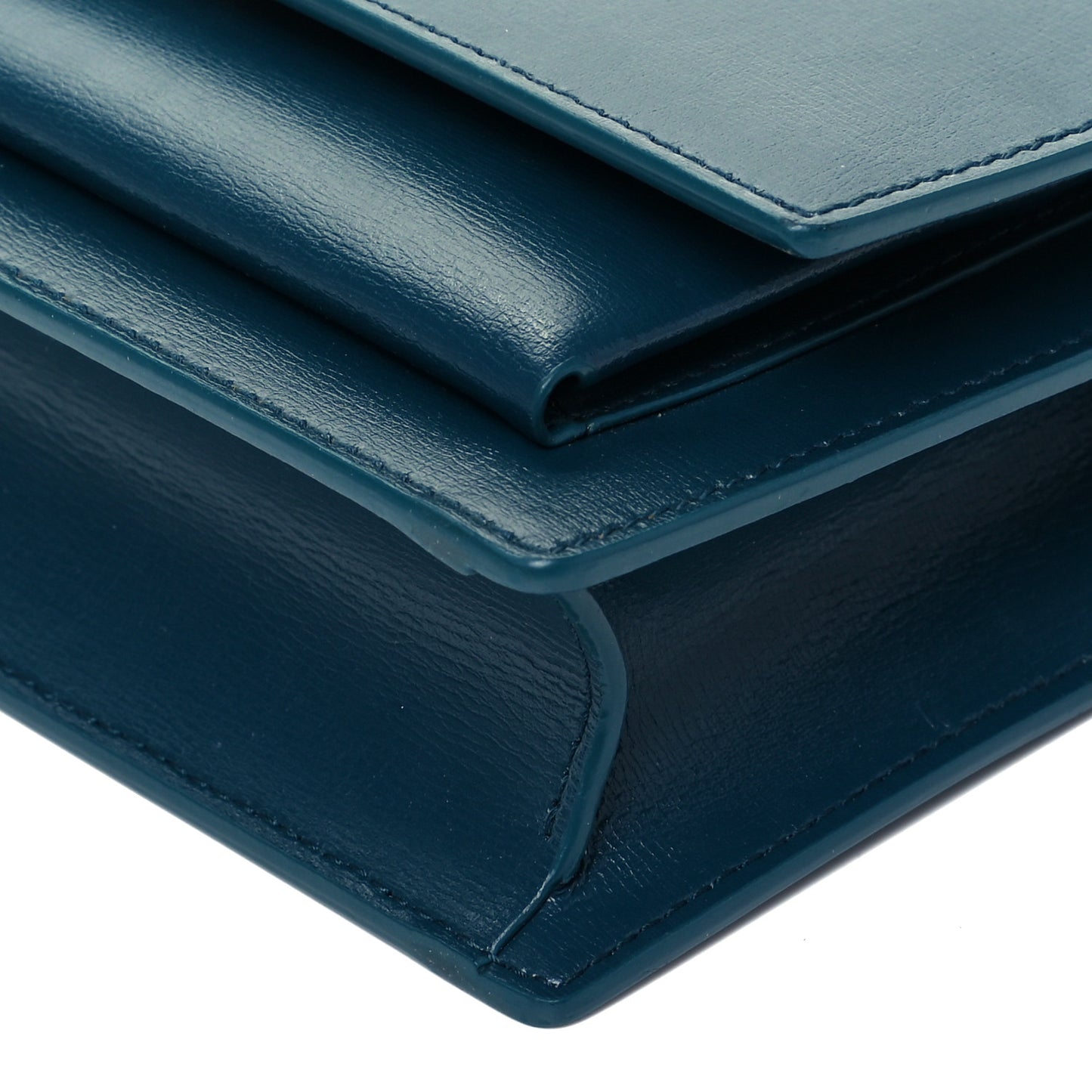 Calfskin Monogram Sunset Chain Wallet Peacock