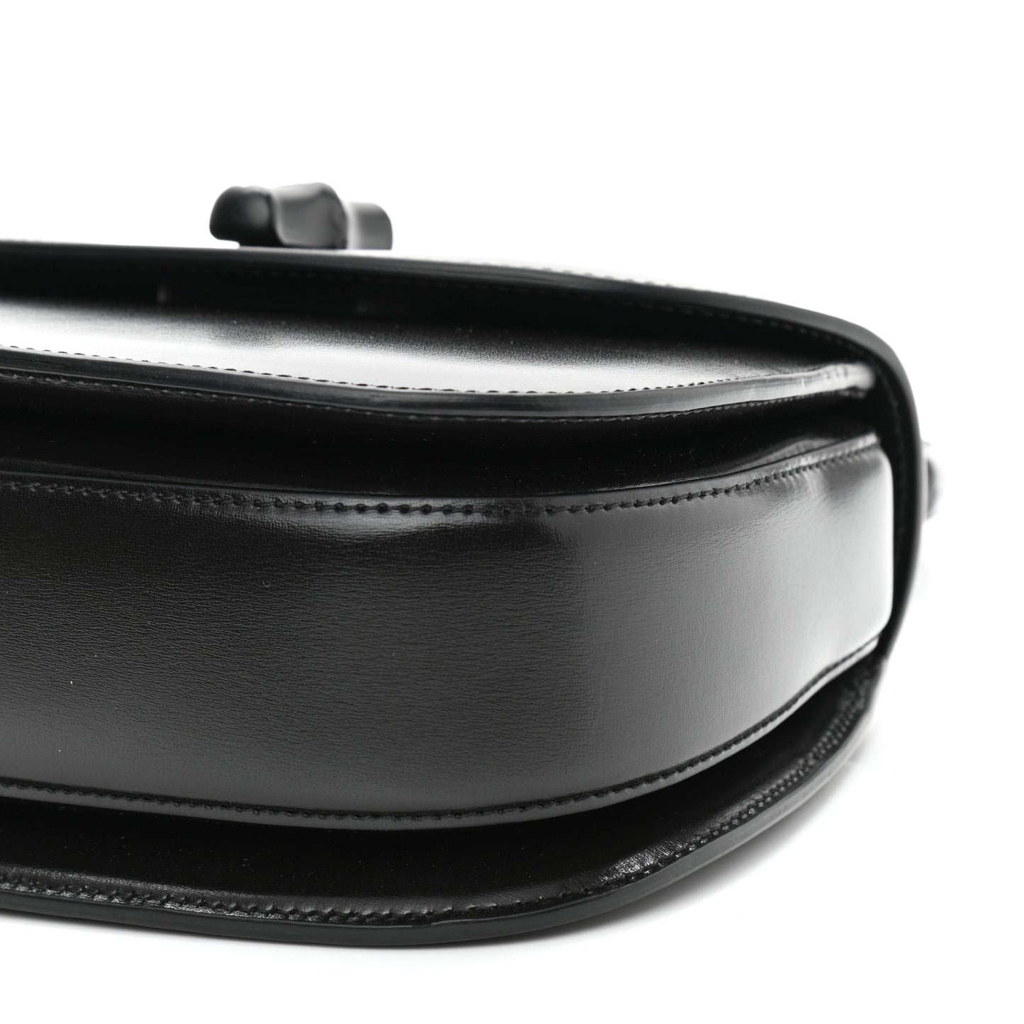 Boarded Dyana Lux Calfskin Web Monochrome Small Bamboo 1947 Top Handle Bag Black