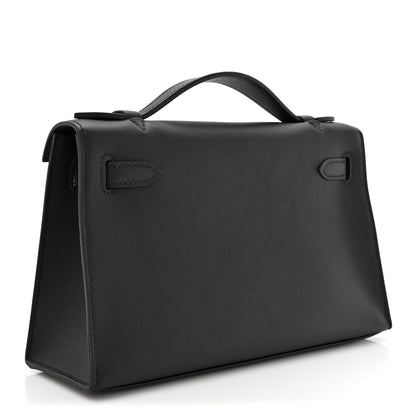 Hermes Swift Kelly Pochette Clutch Black 3 of 8