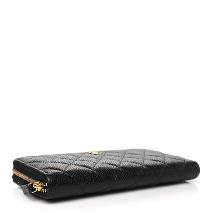 Chanel Caviar Quilted Large Gusset Zip Around Wallet Black 4 of 10