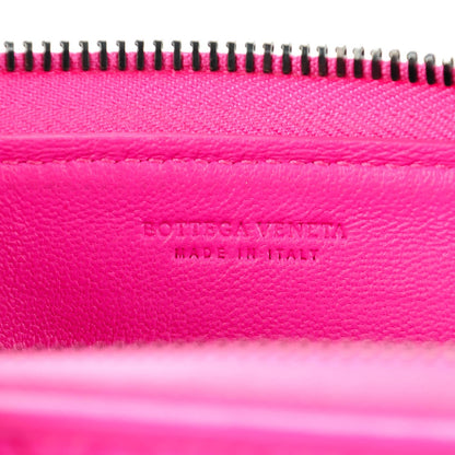 Bottega Veneta Nappa Intrecciato Zip Around Wallet Shocking Pink 6 of 8